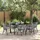 vidaXL Garten Essgruppe 7 pcs Anthrazit Pulverbeschichteter Stahl - Grau