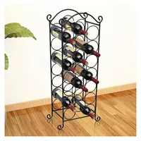 vidaXL Weinregal 21 Flaschen Metall Schwarz