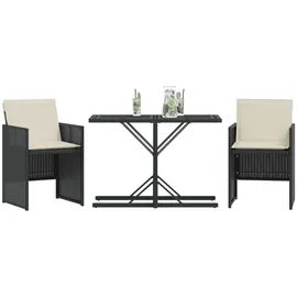 vidaXL Bistroset 3-tlg. Schwarz