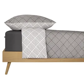 SCHIESSER Mabel Abstraktes Muster Grau 135 x 200 cm + 80 x 80 cm
