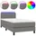 vidaXL Boxspringbett mit Matratze & Led Dunkelgrau 90x200 cm Stoff vidaXL