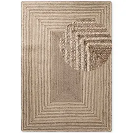 HANSE HOME Juno Line Juteteppich", - Natur Wohnzimmerteppich, Naturteppich, Wohnzimmer Schlafzimmer - Natur weiß braun), 160x230cm