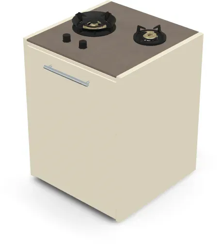 Brabura CT 60 Kochfeld - Barro / Perle Blanche / Silberner Griff
