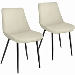 TECTAKE Set Stuhl Monroe Samtoptik  2er Setcreme