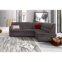 Ecksofa SIT & MORE "Pisa L-Form", braun (mokka), B:245cm H:89cm T:161cm, NaturLEDER (echtes Rindsleder), Korpus in Kunstleder SOFTLUX;Luxus-Microfaser (90% Polyester, 10% Polyamid);Struktur (100% Polyester);Luxus-Microfaser ALTARA NUBUCK (100% Polyester), Sofas, Ecksofa, mit Federkern, wahlweise mit Bettfunktion