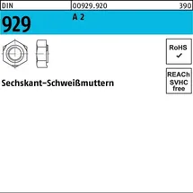 F. REYHER Nchfg. GmbH & Co. KG Sechskantanschweißmutter DIN 929 M16 A 2 50 Stück