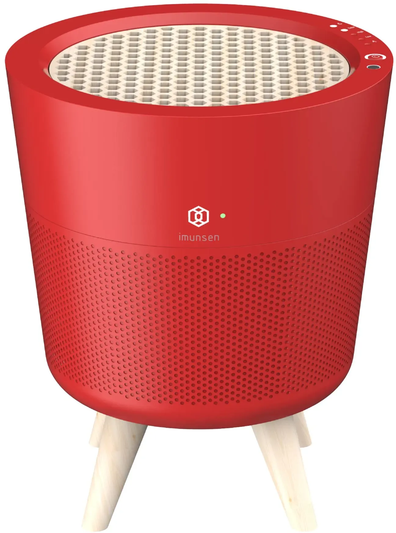 IMUNSEN M-002R Air Purifier with Cypress Wood Filter, H13 True HEPA Filter, 100% Ozone Free, Auto Sleep Mode, Filters allergens, Pollen, Smoke, Perfect for Office and Bedroom, Made in Korea - Red