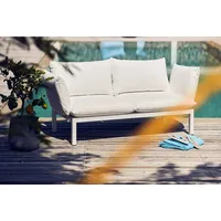 JAN KURTZ Garten Sofa Domino 2-Sitzer, Weiß/Weiß