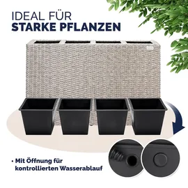 CASARIA Blumenkasten 95 x 27 x 60 cm creme