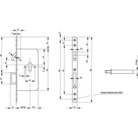 BKS Zirkelriegelschloss Zirkelr./Springgriff PZ silber rd 20x250mm