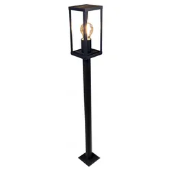 ECO-LIGHT Wegeleuchte Karo E27 Eckig Aluminium / Holz / Glas