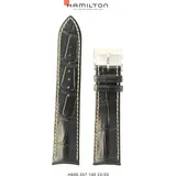 Hamilton Leder Khaki Field Auto Band-set Leder-schwarz-22/20 H690.357.100 - schwarz