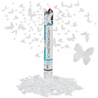 Relaxdays Party Popper Schmetterling, weiß