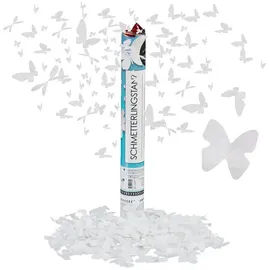 Relaxdays Party Popper Schmetterling, weiß