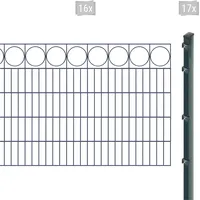 Arvotec Doppelstabmattenzaun ARVOTEC "EXCLUSIVE 100 zum Einbetonieren "Ring" mit Zierleiste", grau (anthrazit), H:100cm, Stahl, Kunststoff, Zaunelemente, Zaunhöhe 100 cm, Zaunlänge 2 - 60 m