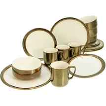 CreaTable Modern Industrial Kombiservice 16-tlg. für 4 Personen weiß/gold