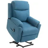 Homcom Fernsehsessel, Blau Textil, 1-Sitzer, Füllung: Schaumstoff,Taschenfederkern, 89x102x83 cm, Wohnzimmer, Sessel, Fernsehsessel