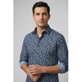 Olymp Luxor, modern fit New Kent", Herren, Gr. 43, Normaler Arm, marine, 100% Baumwolle, Hemden,