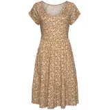 Buffalo Jerseykleid Braun/Creme Blümchenprint 36