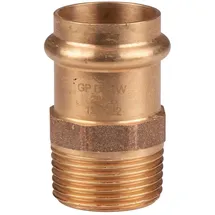 Pipetec Rotguss Pressfitting Übergangstück 28 mm - 1'' AG Fitting