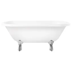 Casa Padrino Jugendstil Badewanne Weiß / Silber 170 cm - Freistehende Retro Stil Badewanne