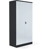 Schrank & Stuhl XXL Werkzeugschrank – Werkstattschrank mit 4 höhenverstellbaren Fachböden, Stahlschrank für Werkzeuge, 195 x 92 x 60 cm (H x B x T), Anthrazit/Grau