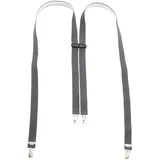 Harrys-Collection Premium Herren Hosenträger H-Form mit 4 stabilen Clips - 25mm schmal & elastisch - Made in Germany - Verstellbar 120cm für Körpergröße 160-190cm, Farbe:dunkelgrau - Einheitsgröße