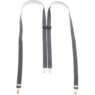 Harrys-Collection Premium Herren Hosenträger H-Form mit 4 stabilen Clips - 25mm schmal & elastisch - Made in Germany - Verstellbar 120cm für Körpergröße 160-190cm, Farbe:dunkelgrau - Einheitsgröße