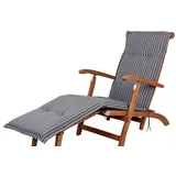 KETTtex Sesselauflage Deckchair Florence 0709 grau-weiß gestreift 190x49x6 cm KETTtex