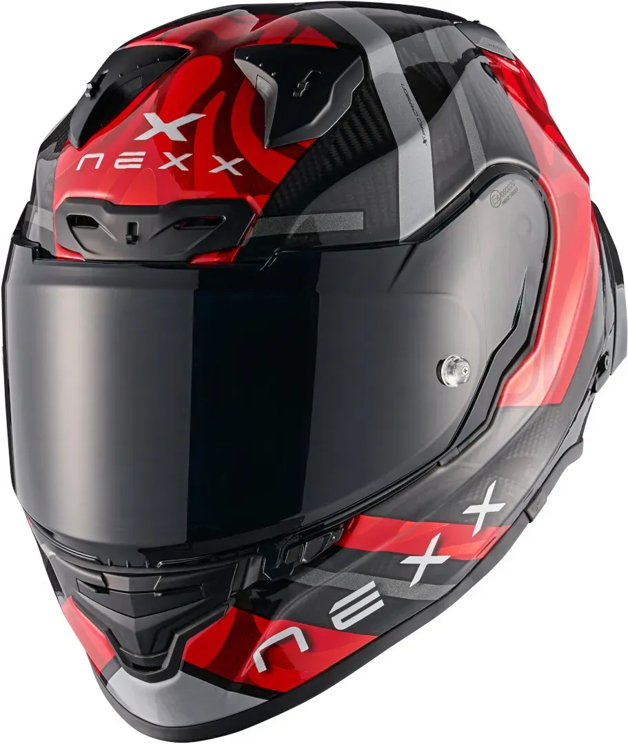 Nexx X.R3R Swirl Carbon Helm, rot, Größe XS für Männer