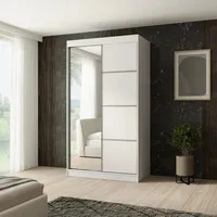 beautysofa Schiebetürenschrank PACO 120 x 215 x 61 cm Weiß