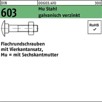 Industrial Quality Supplies DIN 603 Flachrundschraube M6x30 Stahl 4.6