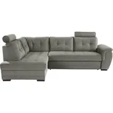Livetastic Eckcouch Webstoff 5-Sitzer Dunkelgrau