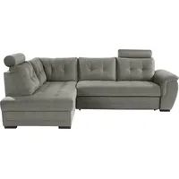 Livetastic Eckcouch Webstoff 5-Sitzer Dunkelgrau