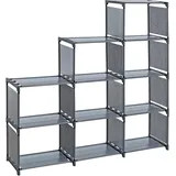 Estexo Treppenregal Bücherregal 9 Fächer Grau