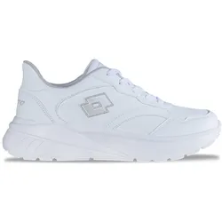 Sneaker LOTTO, Damen, Gr. 44, weiß, leuchtendesgrau, Synthetik, Textil, unifarben, Schuhe Sneaker, - in monochromer Farbgebung