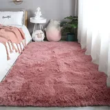 SK Studio Teppiche Flausching Wohnzimmer Teppiche Shaggy Teppiche Schlafzimmer Teppich Waschbarer Weiche Teppiche Rosa, 100x200cm