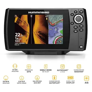 Humminbird Helix 7 G4 GPS Fischfinder mit Wandler, Dual Spectrum Chirp Sonar - Side Imaging