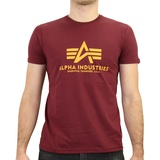 Alpha Industries T-Shirt Basic T-Shirt,Rot (Burgundy 184), Large