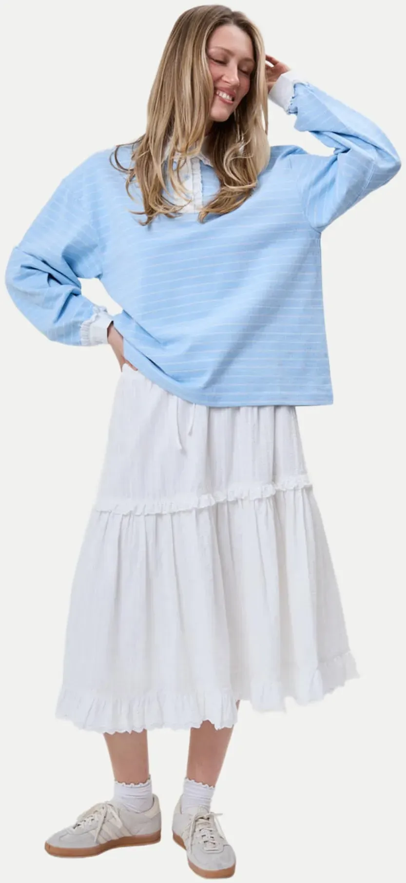 Oversized Langarm-Shirt Jolina Weiß XS