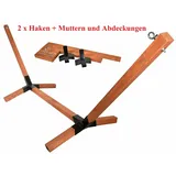 Hängemattegestell Gestell Holzgestell Hängeliege Stabil  HOLZ Mahagoni