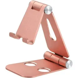 TOJ Handyhalter | Ständer / Halterung / Stativ | Tablethalter | Faltbar / Klappbar - Roségold