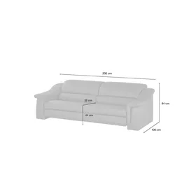 HIMOLLA Sofa Leder 3-Sitzer Braun