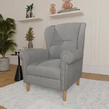 Home Affaire Ohrensessel »OSTIANO B/T/H: 80/82/98 cm, Sessel«, Einzelstück, dicke geschwungene Armlehnen, uni und kariert