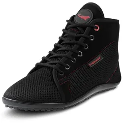Barfußschuh LEGUANO "AKTIVE ALASCO", Damen, Gr. 39, schwarz, Textil, sportlich, Schuhe Barfußschuh Schnürboots, Bequemschuh, Schnürboots für das Barfuß-Lauferlebnis