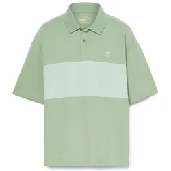 Timberland Mens Color Block Rugby Polo grn bay-cam grn L