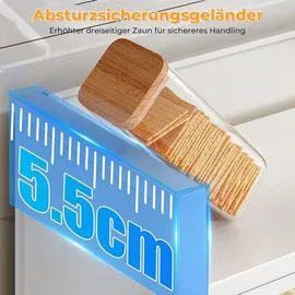 Costway Küchenschrank hoch, mit Rollen, Schwarz