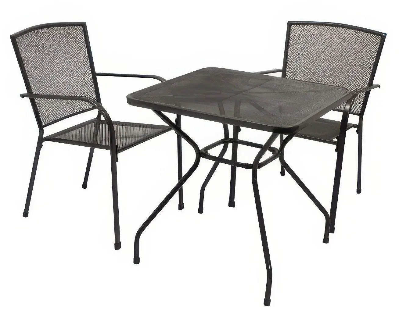 Garten Sitzgruppe Lindau - Balkon Sitzgarnitur aus Metall, Anthrazit – Sitzgrnitur für Balkon – flexibles Balkonset – ideal für kleinere Terrassen