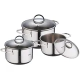BERGNER Classic Topf-Set 6-tlg. 2 x Topf + 2 x Bratentopf + 2 x Stielkasserolle
