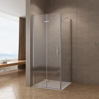 Duschkabine Eckdusche Eckeinstieg 120x90x195 cm Falttš1r Dusche Duschabtrennungen Glas 6 mm ESG Nano Klarglas Lotuseffekt Hebe-Senk Mechanismus E...